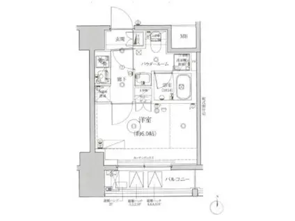 リルシア品川西大井(1K/9階)の間取り写真