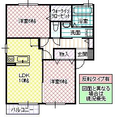 メディエートプラザ守谷百合ヶ丘(2LDK/2階)の間取り写真