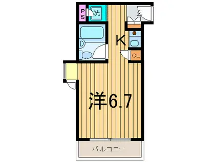 リフィオ二子玉川(ワンルーム/2階)の間取り写真