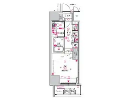 CREST TAPP DITA 神戸西パークフロント(1K/12階)の間取り写真