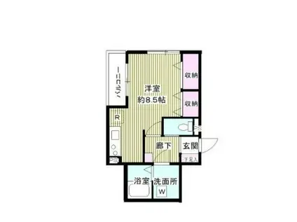 イルミナル(1K/3階)の間取り写真