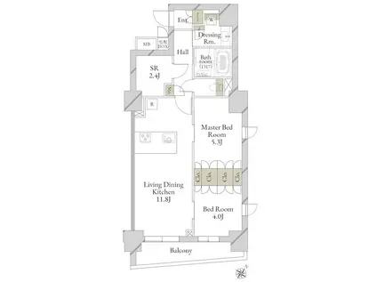 LIVECASA文京千石PREMIER(2SLDK/10階)の間取り写真