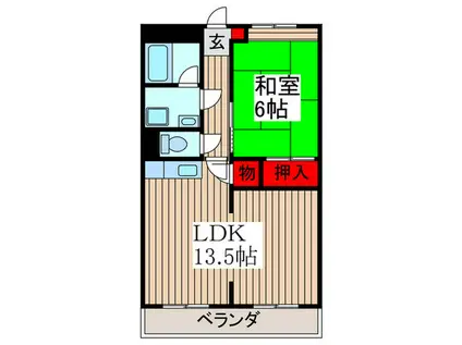 メルベーユ西上尾(1LDK/3階)の間取り写真