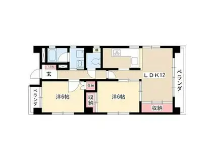 ビラ三秀上前津(2LDK/3階)の間取り写真