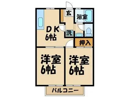 レミネンスTAMA(2DK/2階)の間取り写真