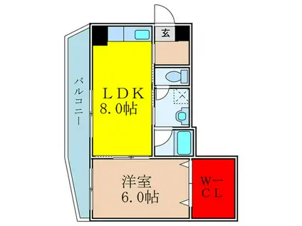 リビングサロンビル(1LDK/2階)の間取り写真