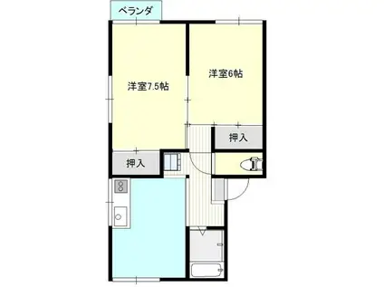 レジデンス佐世保2番館(2DK/2階)の間取り写真