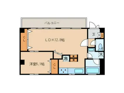 アンビロンM(1LDK/1階)の間取り写真