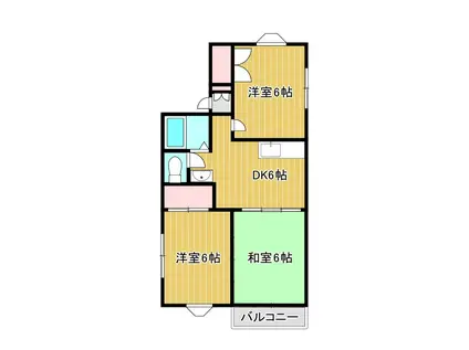 プラザボヌール(3DK/2階)の間取り写真