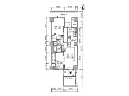 東雲キャナルコートCODAN21号棟(2LDK/7階)の間取り写真
