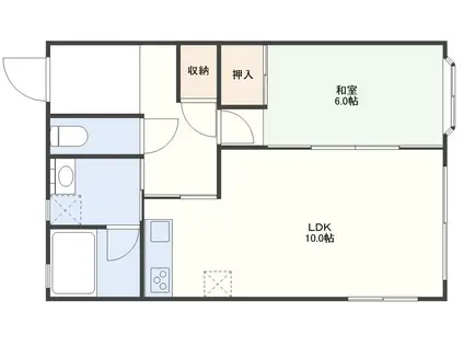宮崎コーポ(1LDK/2階)の間取り写真