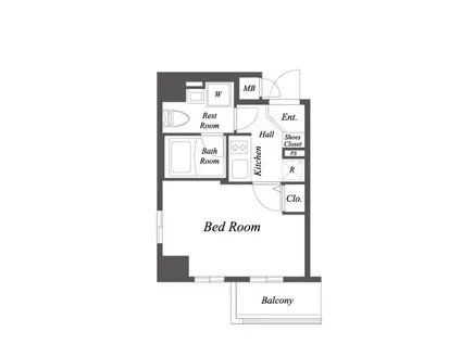 ルクレ住吉(1K/5階)の間取り写真