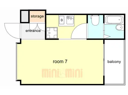 サントロペ(ワンルーム/2階)の間取り写真