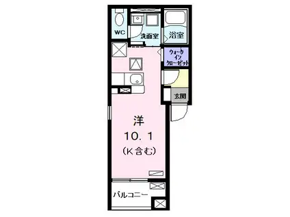 カーサ カメジマ(ワンルーム/1階)の間取り写真