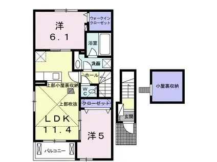 リデンテ(2LDK/2階)の間取り写真