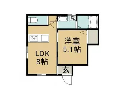 ベルグレイヴィア新居浜駅前(1LDK/1階)の間取り写真