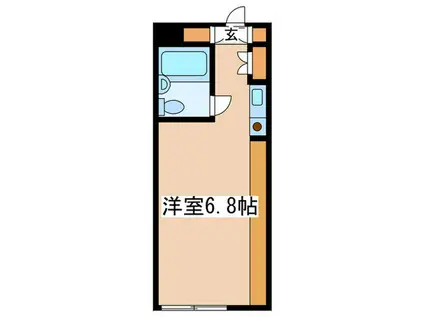 ドミール玉川学園(ワンルーム/1階)の間取り写真