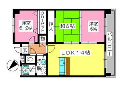 サン・トルース博多(3LDK/5階)の間取り写真