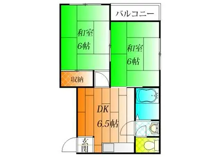 セントヒル藤井寺(2K/3階)の間取り写真