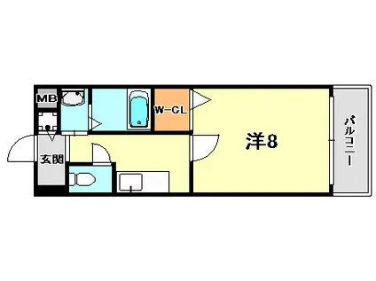 ツルトスコII番館(1K/5階)の間取り写真