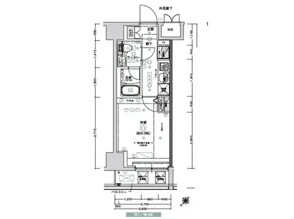 クレストタップ新横浜(1K/4階)の間取り写真