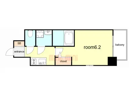 CION KOBE BAYSIDE(1K/6階)の間取り写真