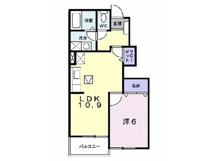 ラフィネIII(1LDK/1階)の間取り写真