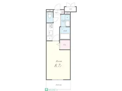 ナチュラルハウス(1K/4階)の間取り写真