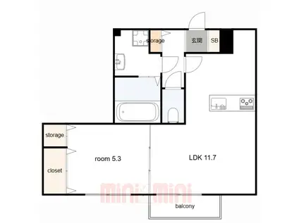 レ リヤン ファミリオI(1LDK/2階)の間取り写真