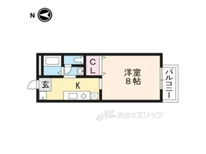 フォーブルTANAKAⅡ(1K/1階)の間取り写真