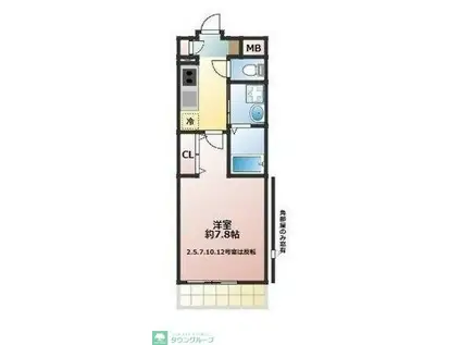 カサブランカ(1K/2階)の間取り写真