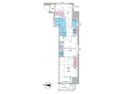 ジェノヴィア御徒町スカイガーデン(1DK/5階)の間取り写真