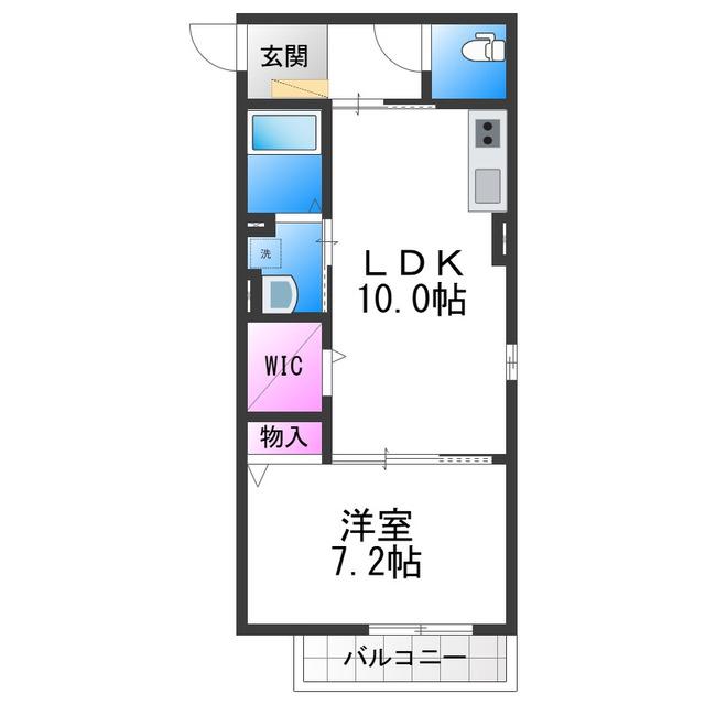 MASA COURT HANA(1LDK/1階)の間取り写真