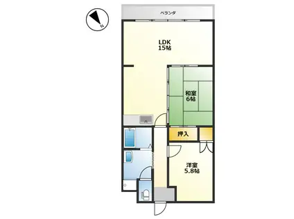 疋田マンション(2LDK/3階)の間取り写真
