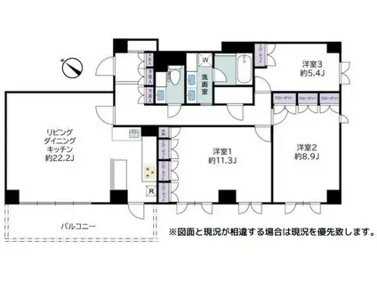 広尾ガーデンヒルズC棟 C(3LDK/6階)の間取り写真