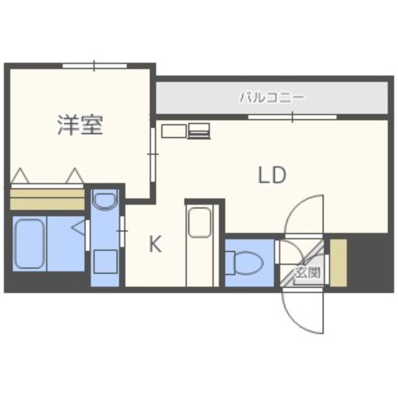リュクス山鼻(1LDK/4階)の間取り写真