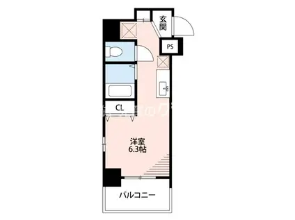 エルミタージュ難波南V(1K/6階)の間取り写真