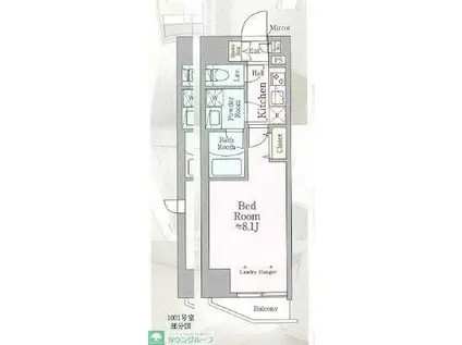 ティモーネ プレミアム蒲田(1K/10階)の間取り写真