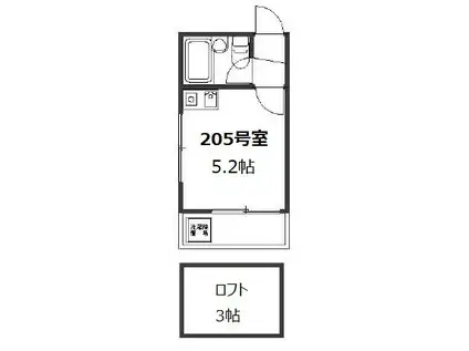 ジャルダン池上(ワンルーム/2階)の間取り写真