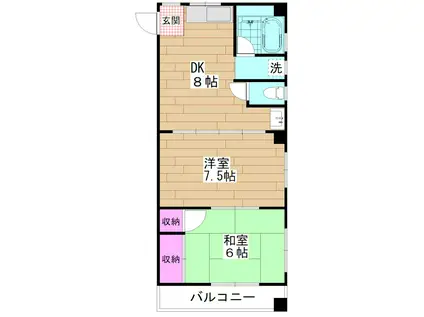 トウセイマンション(2DK/3階)の間取り写真