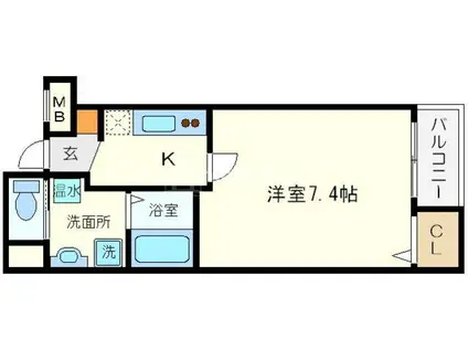 ピノ四ツ橋(1K/5階)の間取り写真