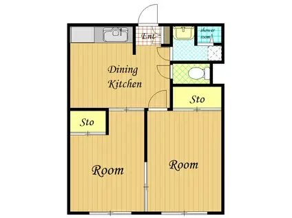 矢向ハイム(2DK/4階)の間取り写真