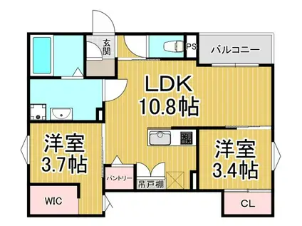 REGALEST LEVANT(2LDK/1階)の間取り写真