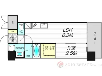 コンフォリア・リヴ淡路(1LDK/6階)の間取り写真