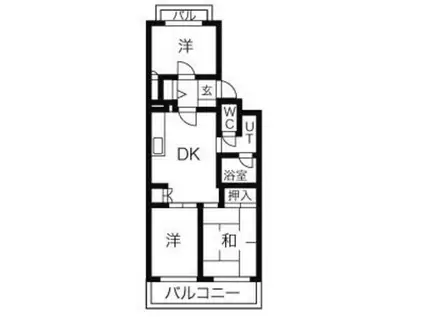 ダイアパレス白壁(3DK/2階)の間取り写真