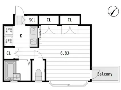 ロミオ&ジュリエットII(1K/1階)の間取り写真