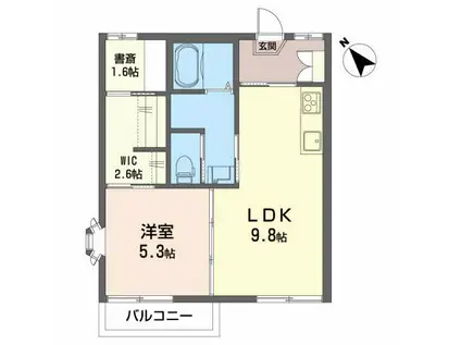 シュガーグランデュールF(1SLDK/2階)の間取り写真