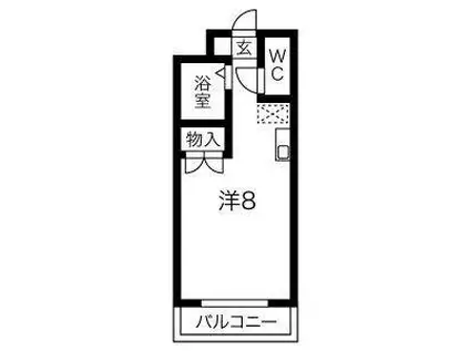 ホーメストつるまい(ワンルーム/3階)の間取り写真