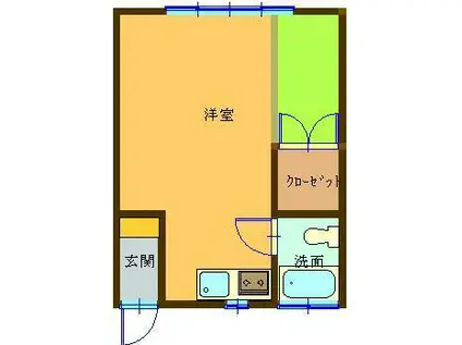 アリス本庄第1(ワンルーム/2階)の間取り写真