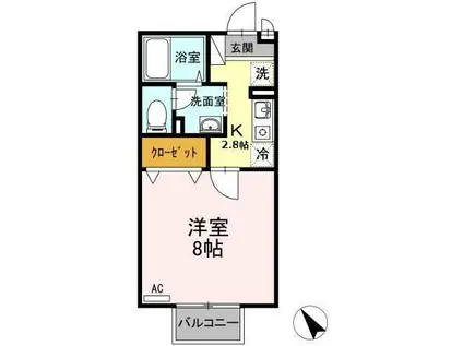 コーポラス吉村(1K/2階)の間取り写真